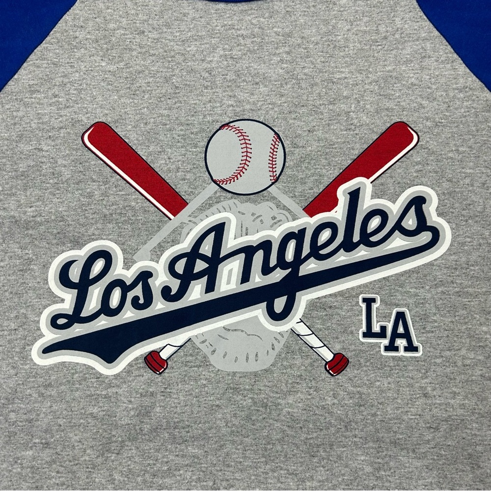 Shaka Active Los Angeles Dodgers Blue &White 3/4 Longsleeve Baseball Shirt Men’s - Picture 3 of 6
